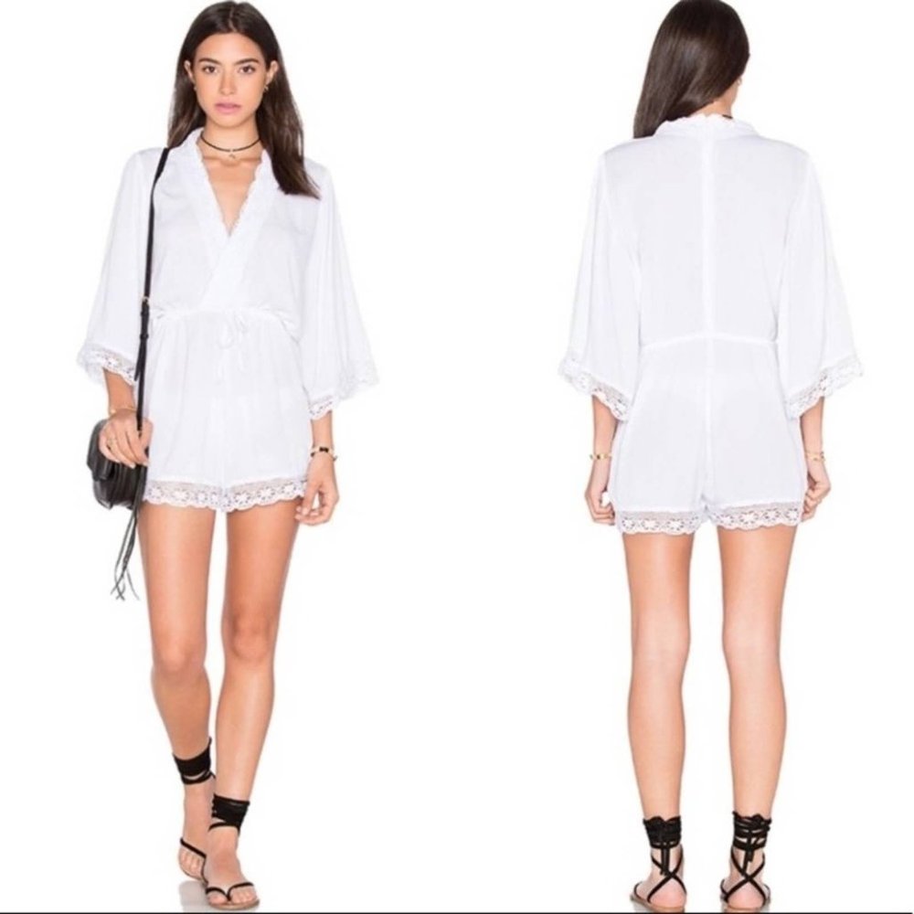 Motel Giola Jumpsuit Romper Lace Trim Revolve Small~